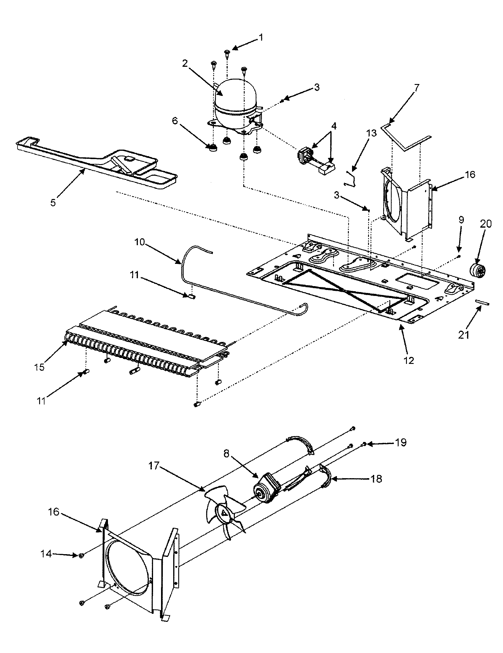 Compressor/condenser/motor