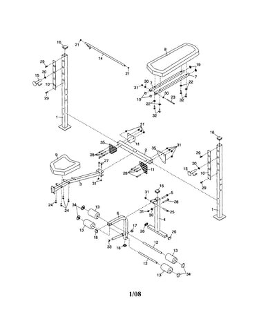 Weight bench exerciser
