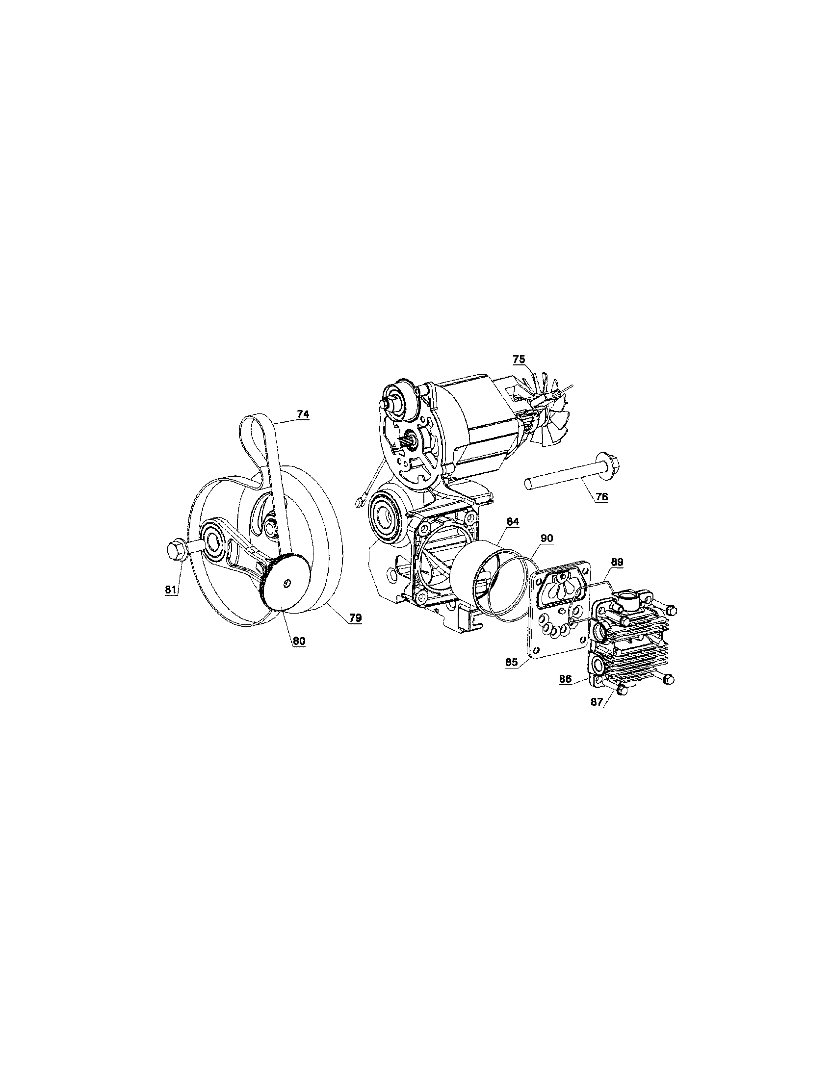 Connection rod/piston/head