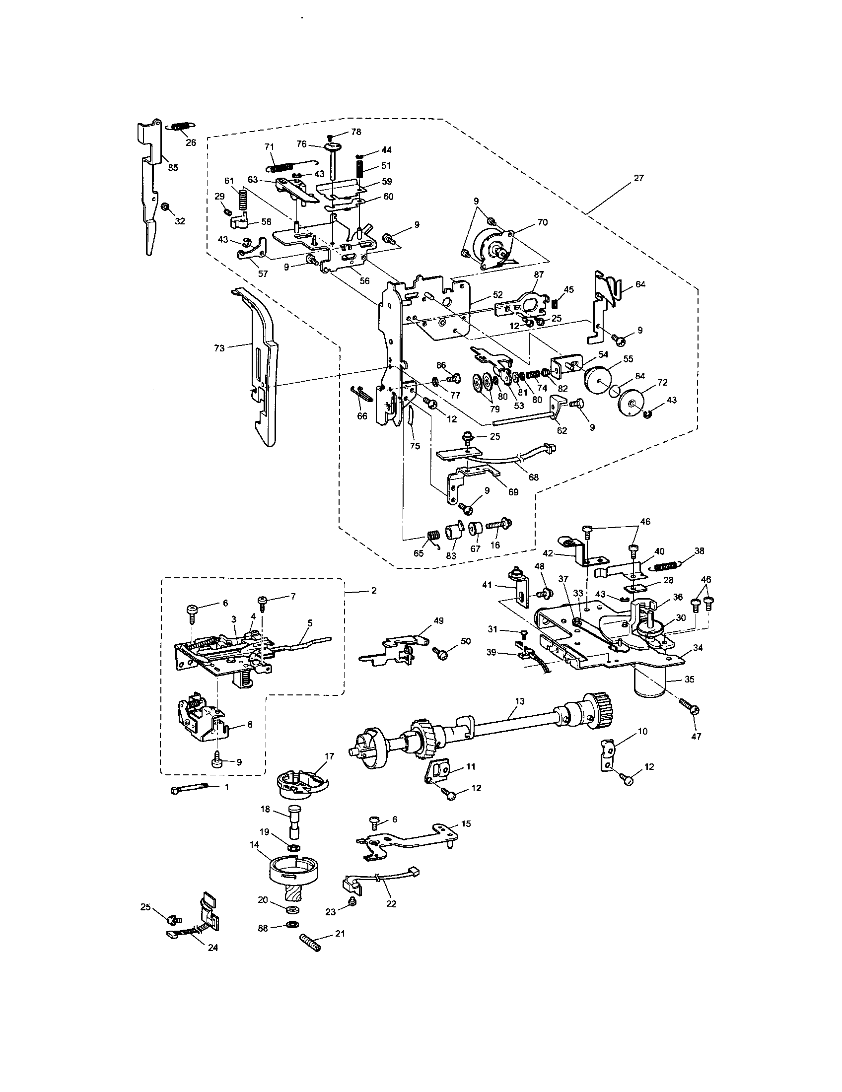 Rotary hood/thread guide, cutting