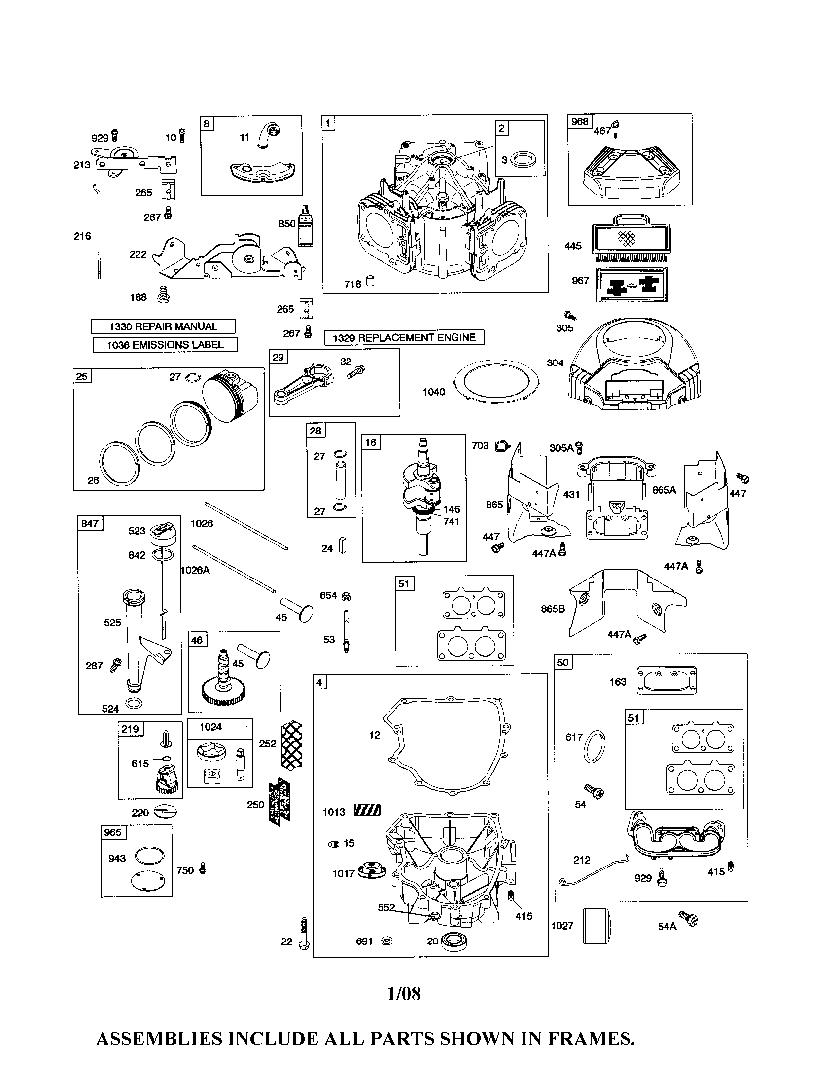 Cylinder/crankshaft/sump