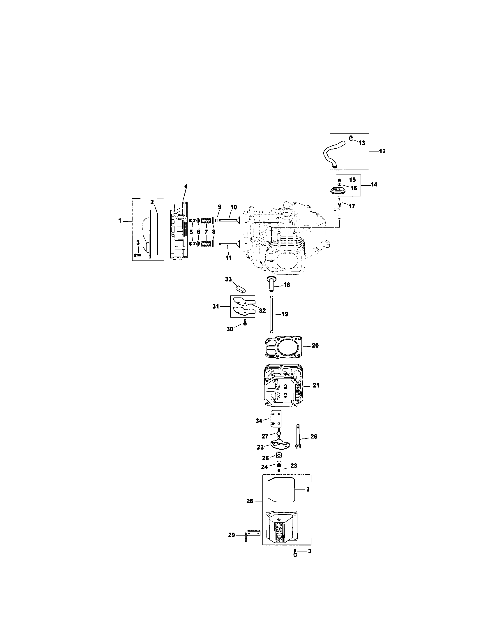 Head/valve/breather