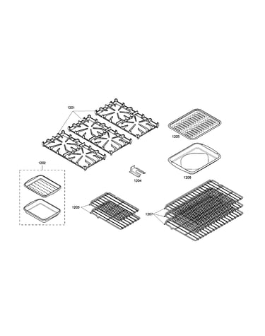 Grill grid/racks/pan