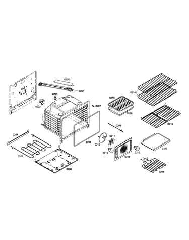 Cabinet/burner/racks