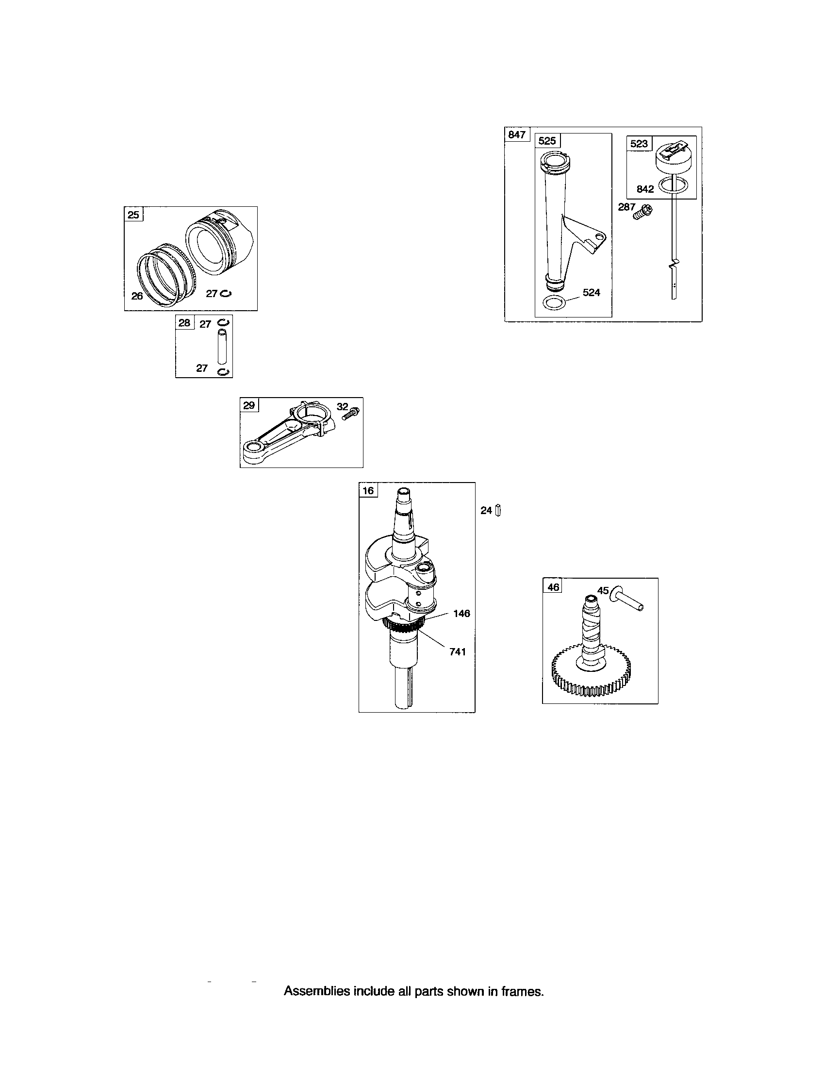 Crankshaft/dipstick/tube