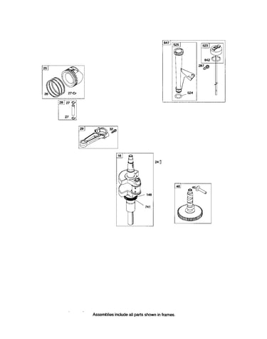 Crankshaft/dipstick/tube