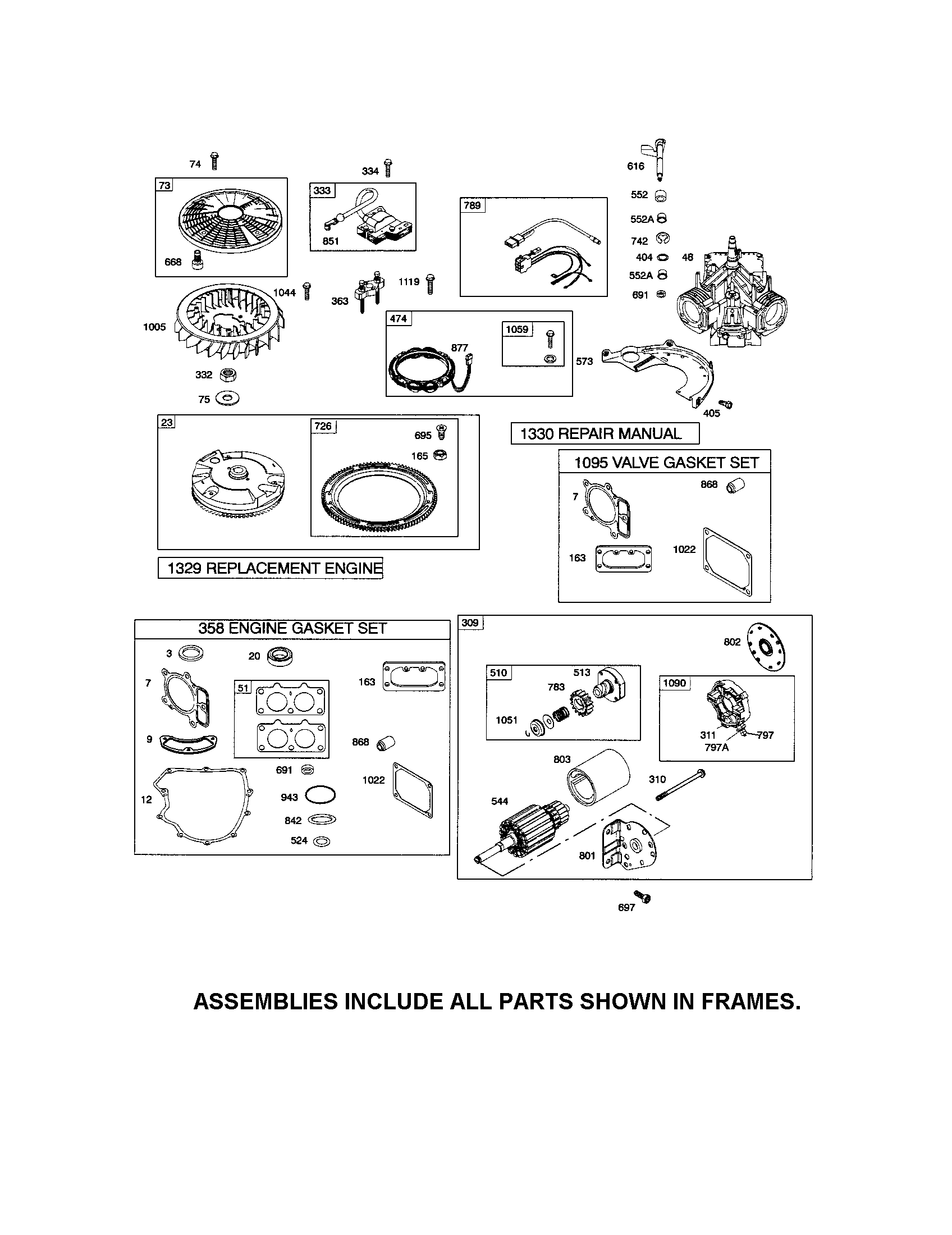 Motor-starter/flywheel/alternator