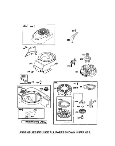 Rewind starter/fuel tank