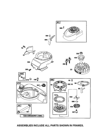 Fuel tank/rewind starter