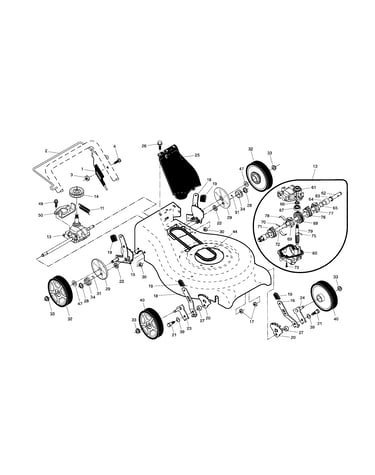 Drive control/gearcase/wheels