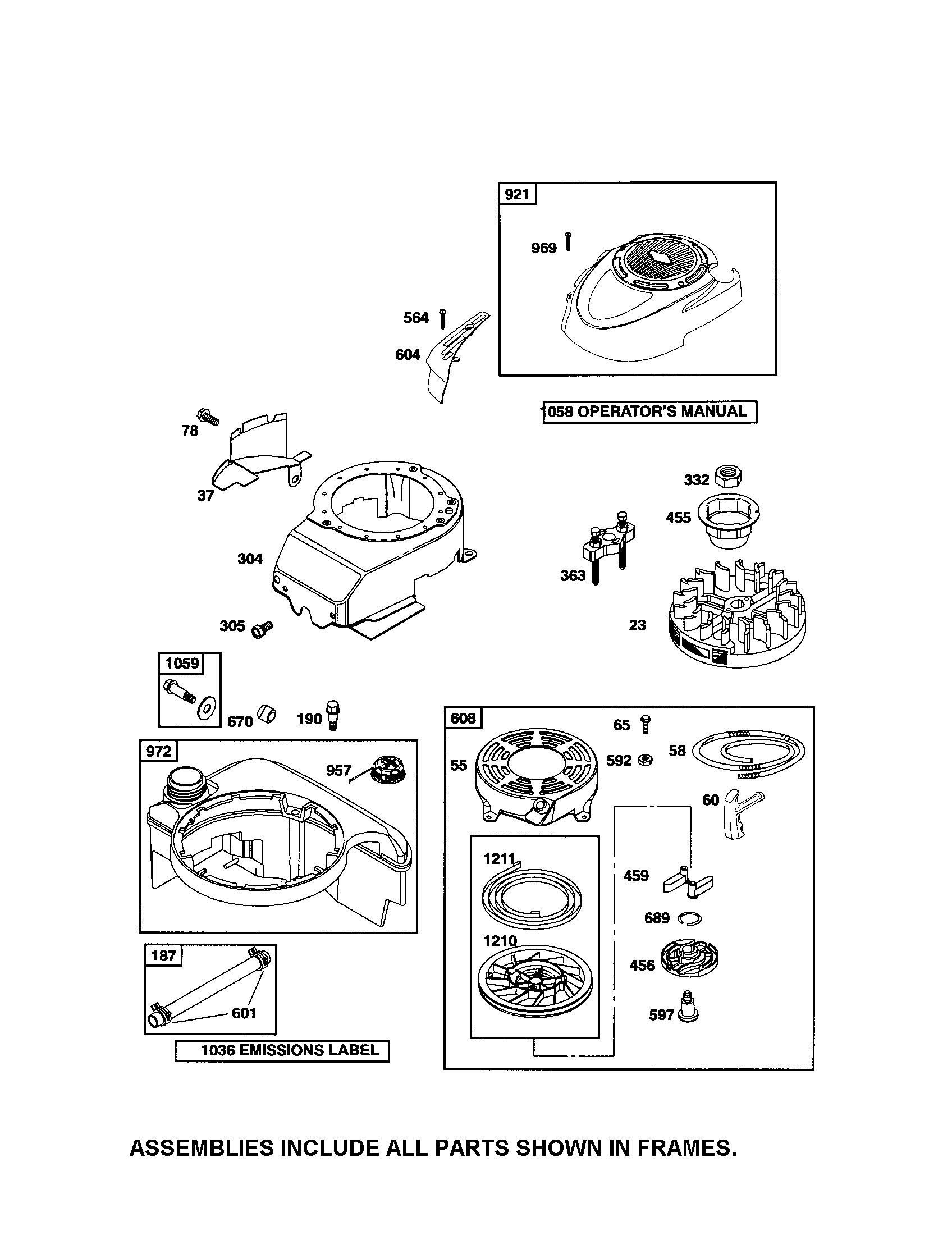REWIND STARTER/FUEL TANK