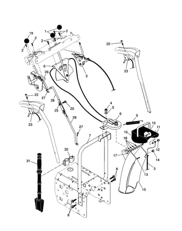 Control panel/discharge chute