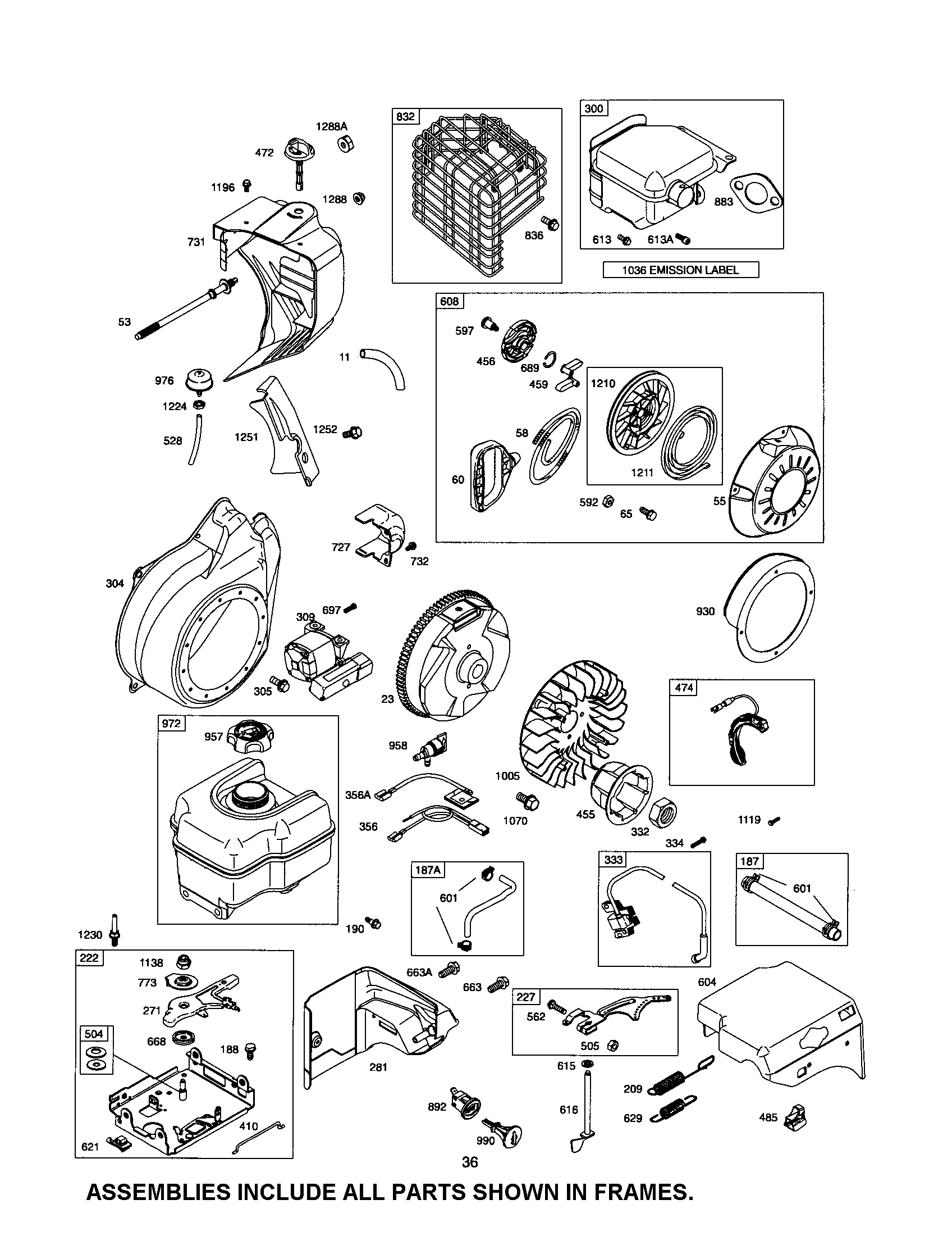 Fuel tank/starter-rewind