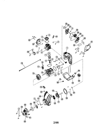Cylinder/crankcase/fuel tank