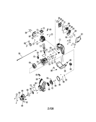 Cylinder/crankcase/fuel tank