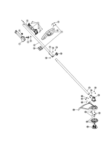 Driveshaft/handle/shield