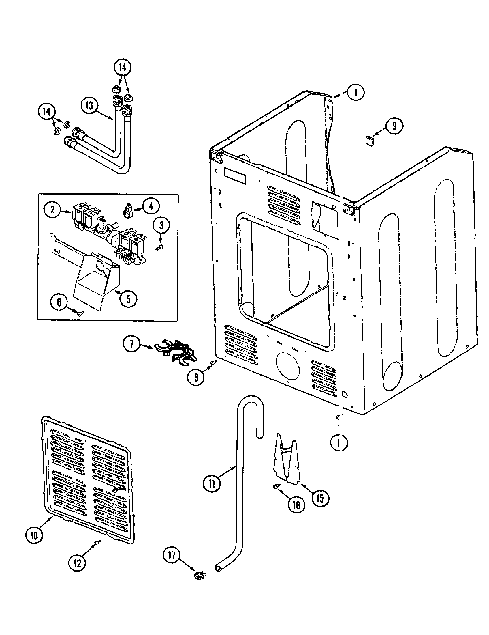Cabinet-rear (washer)