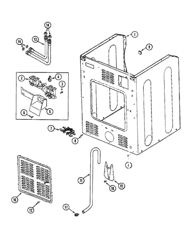 Cabinet-rear (washer)
