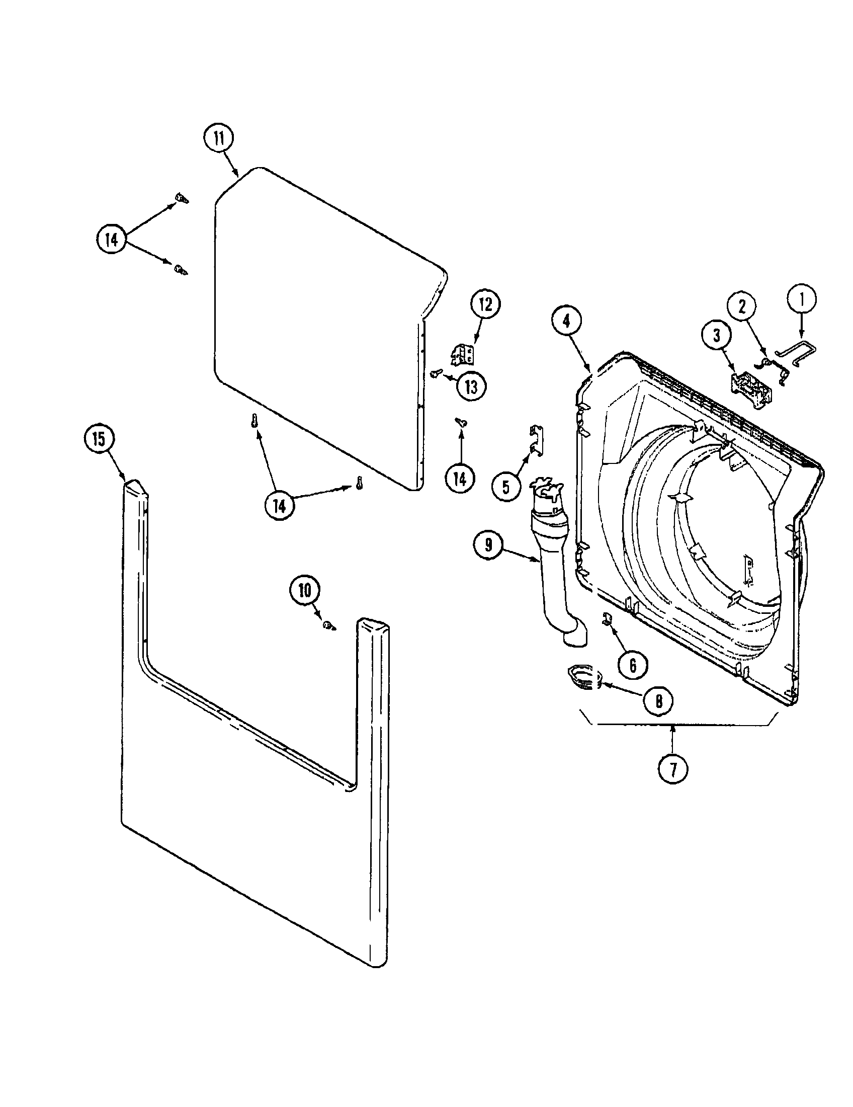 Door front panel (washer)