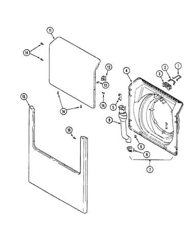 Door front panel (washer)