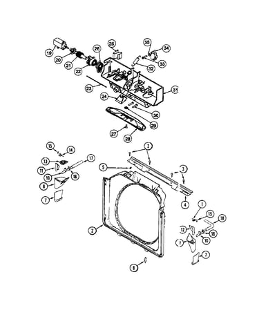 Door shroud/latch (washer)