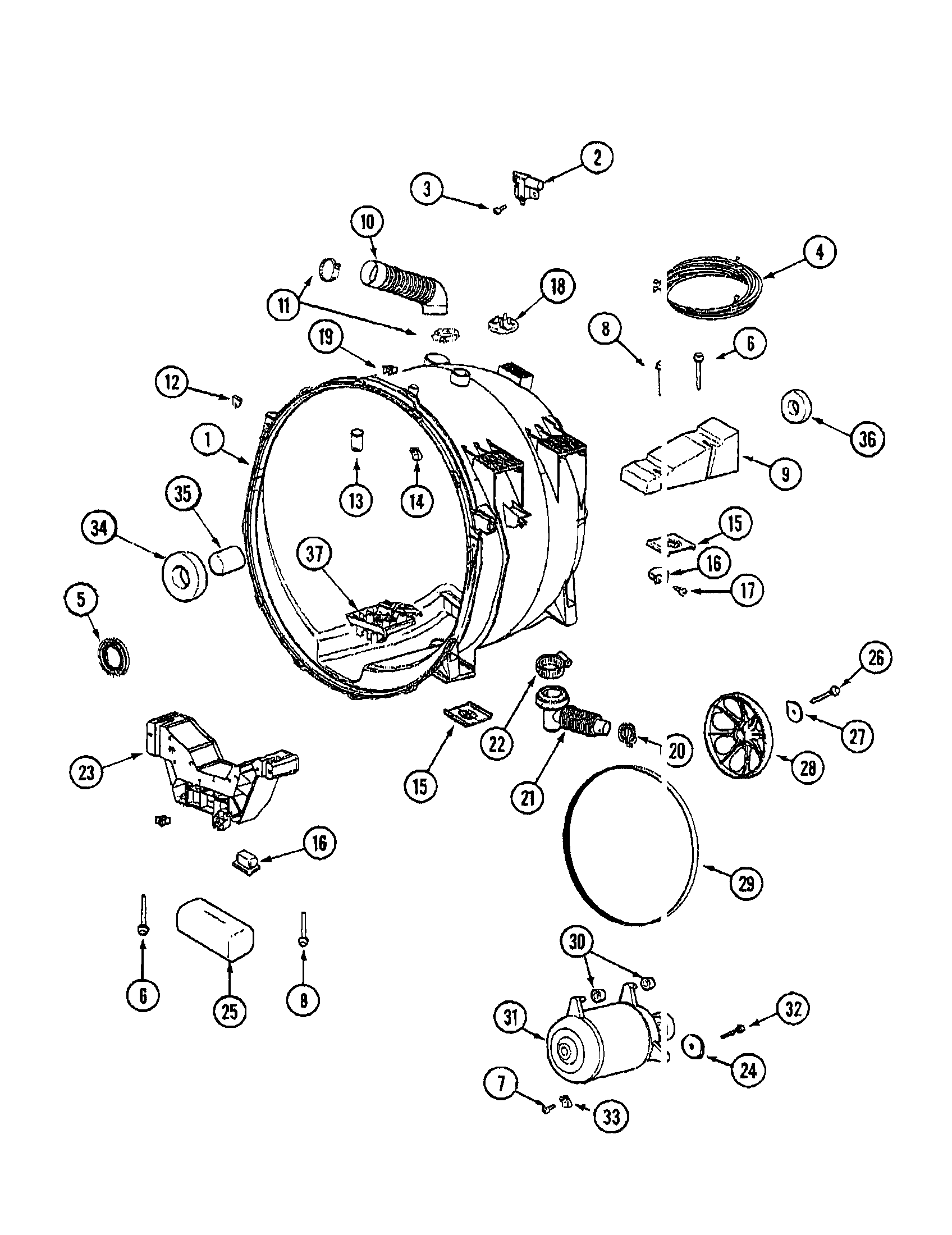 Outer tub motor (washer)