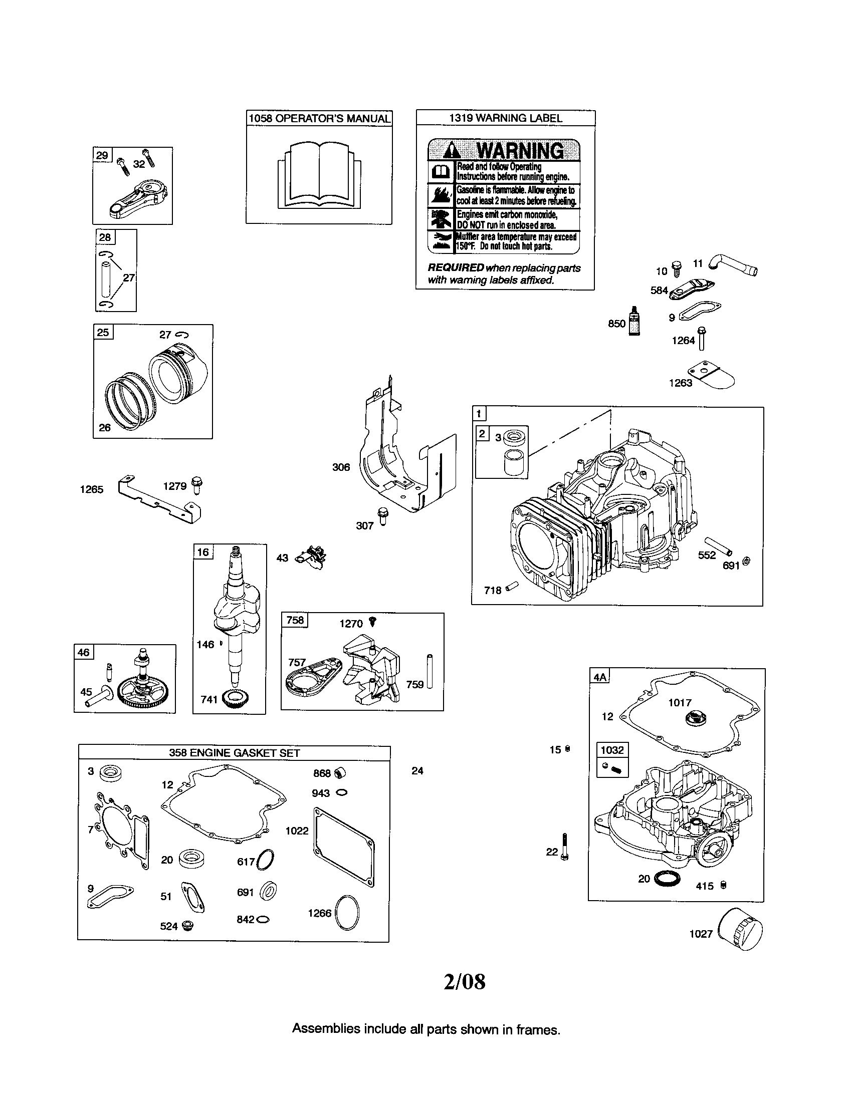 Cyl/sump/crankshaft