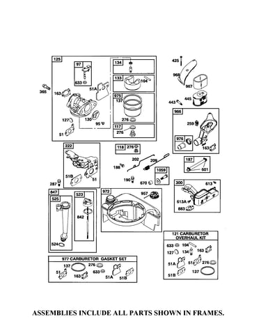Carburetor/fuel tank/muffler
