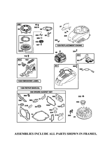 Rewind starter/blower housing