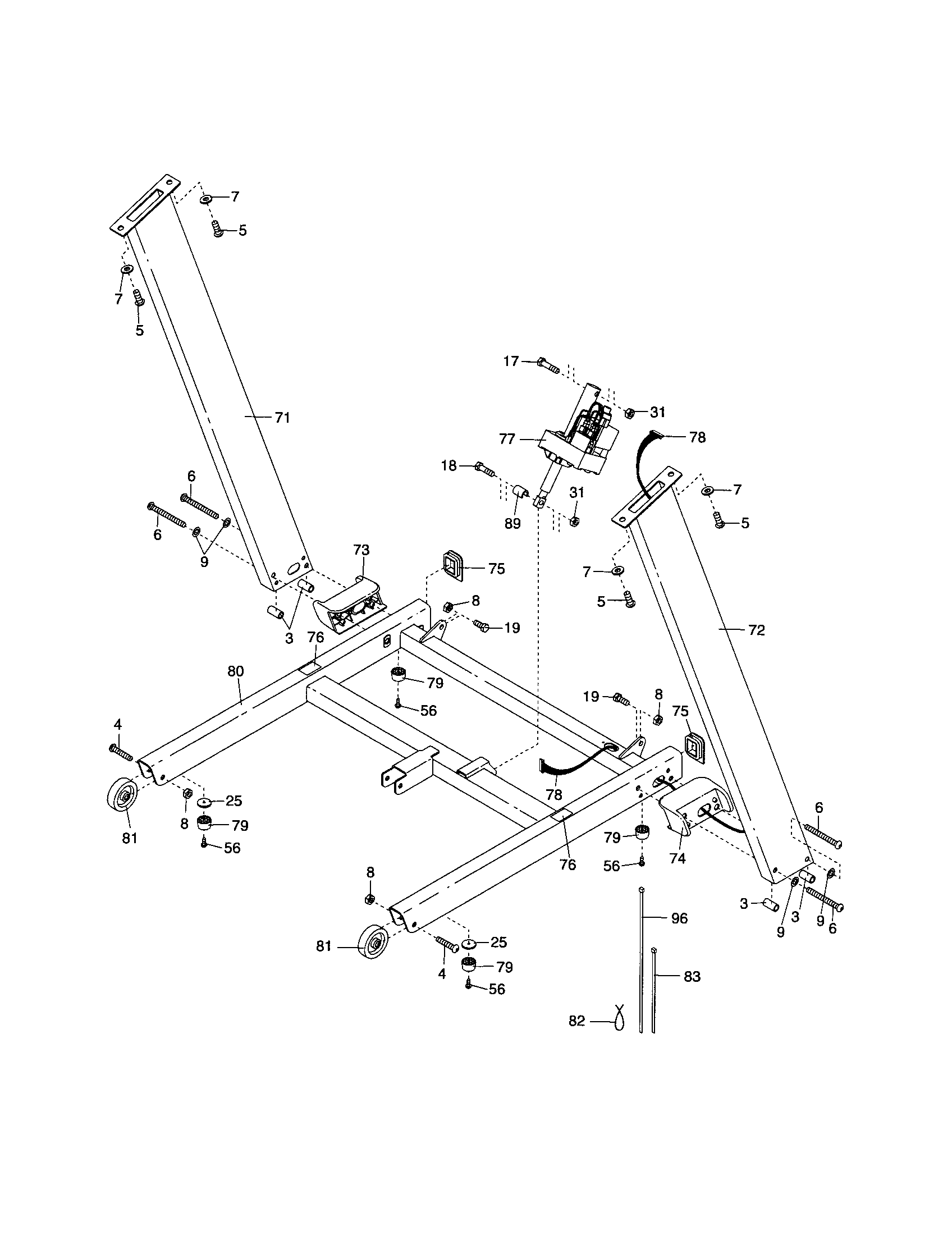Uprights/incline motor/base