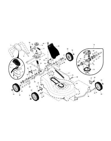 Drive control/gear case/wheels