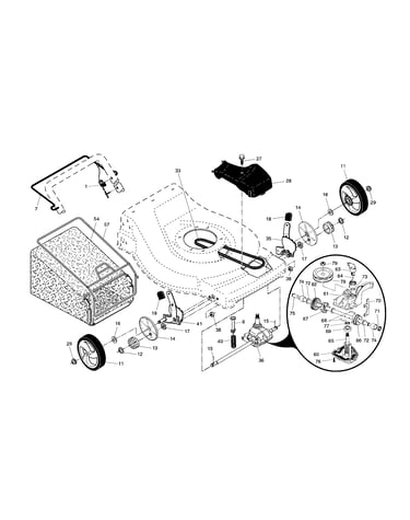 Drive control/gear case/wheels