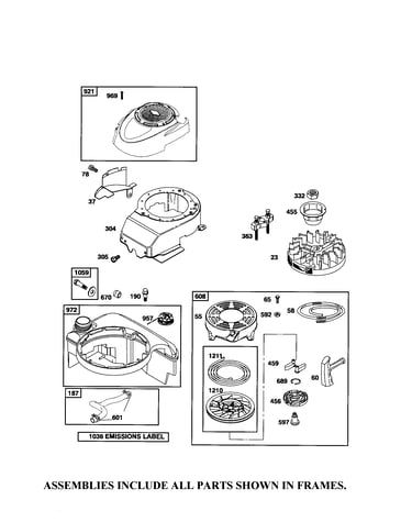 Rewind starter/fuel tank