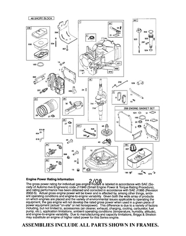 Cylinder/crankshaft/sump