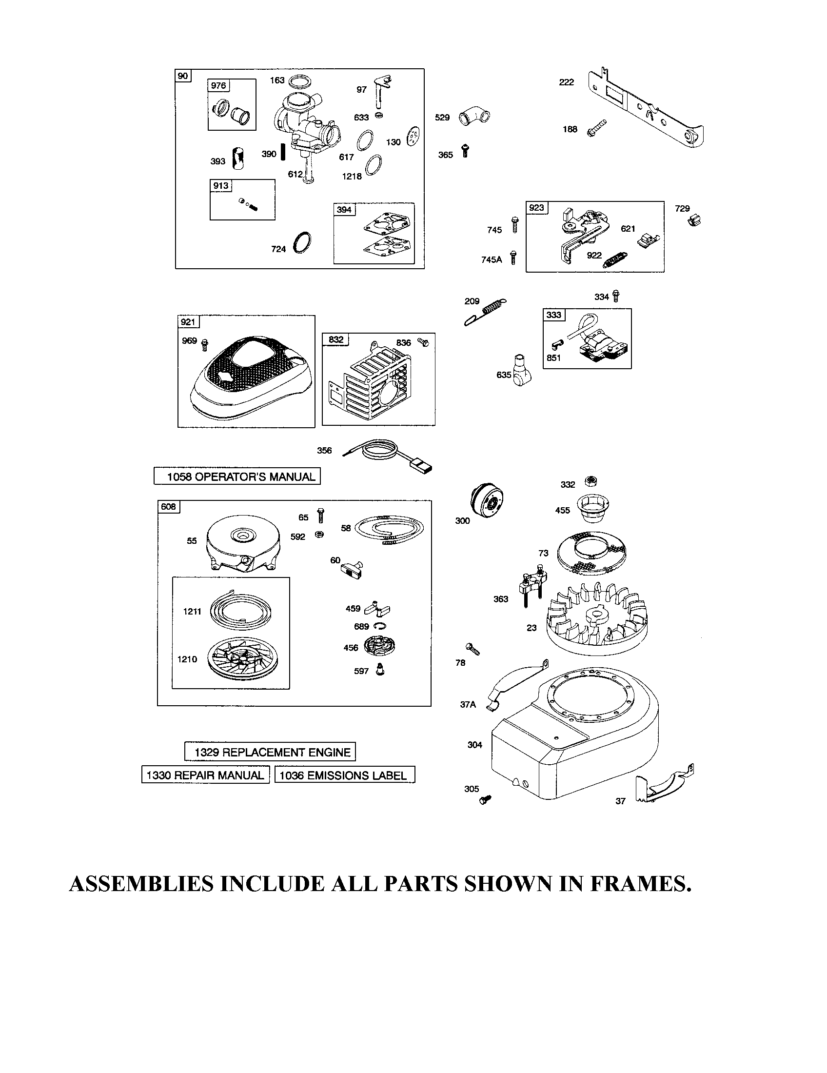 Rewind starter/carburetor
