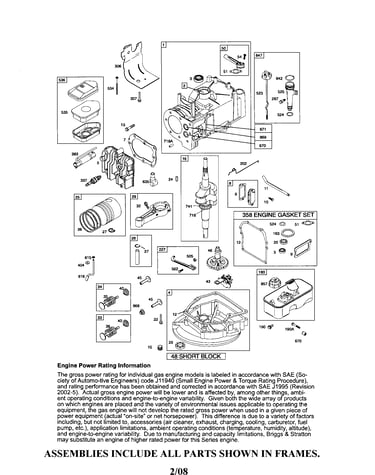 Cylinder/crankshaft/sump