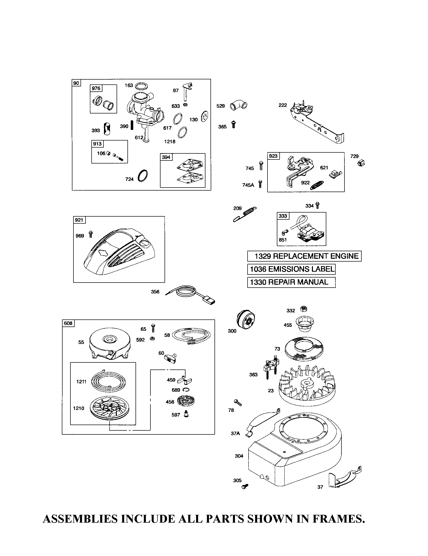 Rewind starter/carburetor