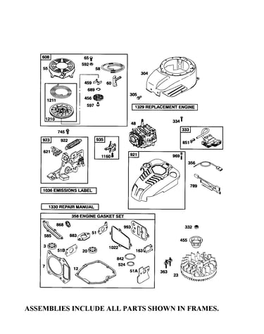Rewind starter/blower housing