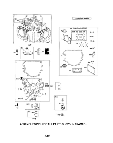 Cylinder/sump/gasket set