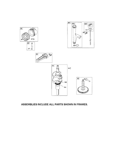 Crankshaft/dipstick/tube