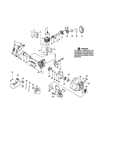 Carburetor/clutch/crankcase
