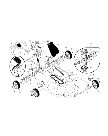 Drive control/gear case/wheels