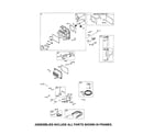 Poulan 96016001800 head-cylinder/alternator/dipstick diagram