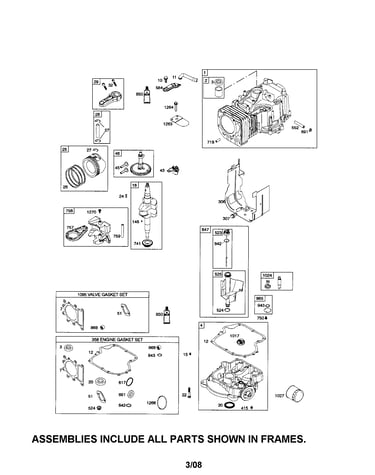 Cylinder/crankshaft/sump