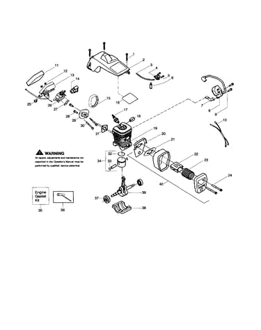 Cylinder/shield/crankshaft