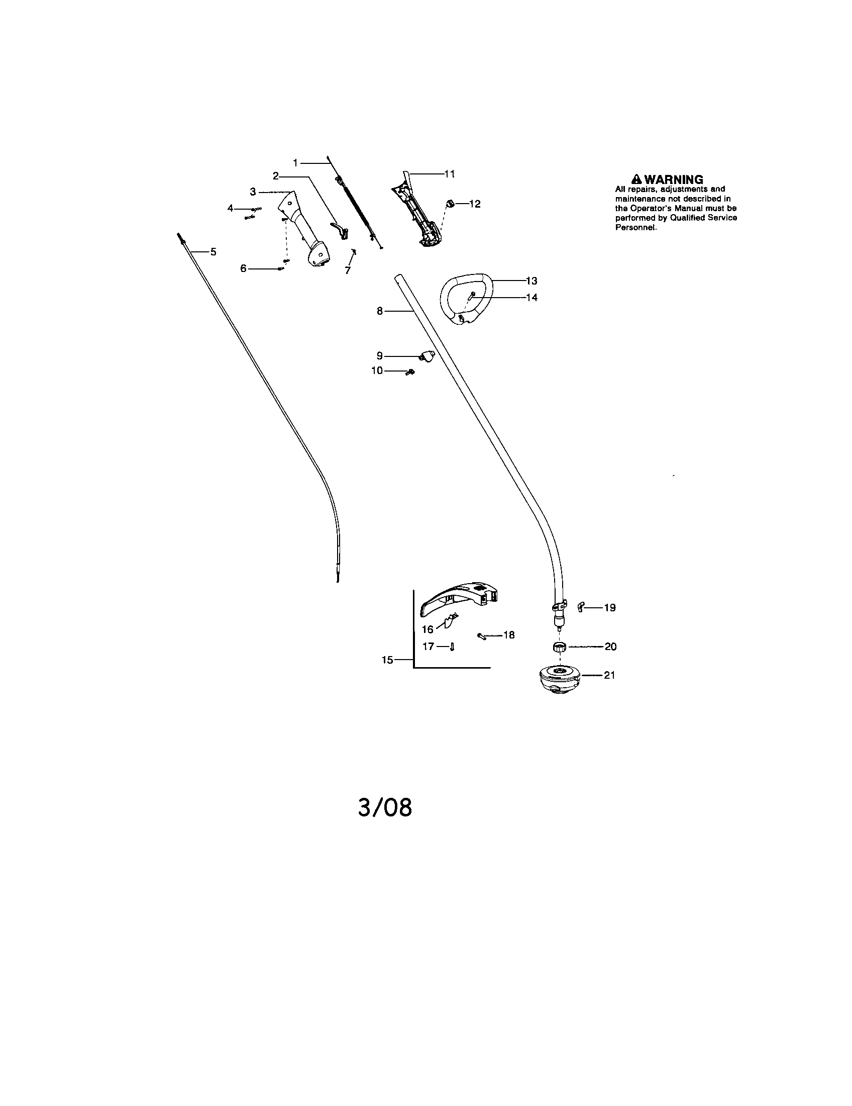Driveshaft/shield/handle