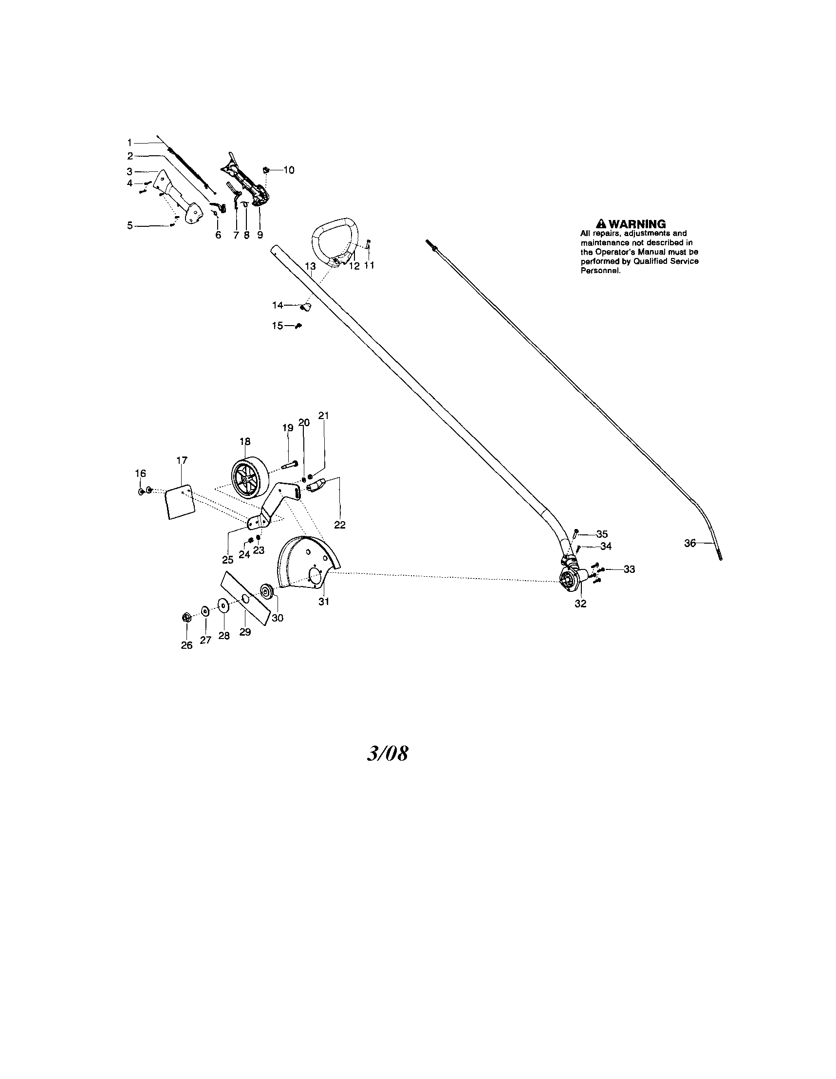 Driveshaft/handle/edger guard