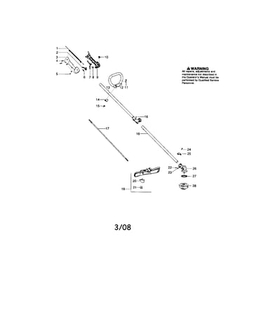 Driveshaft/handle/shield