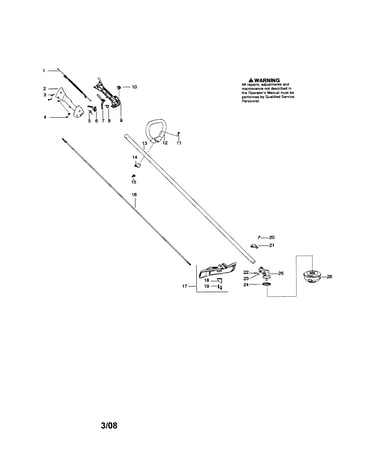 Driveshaft/handle/shield