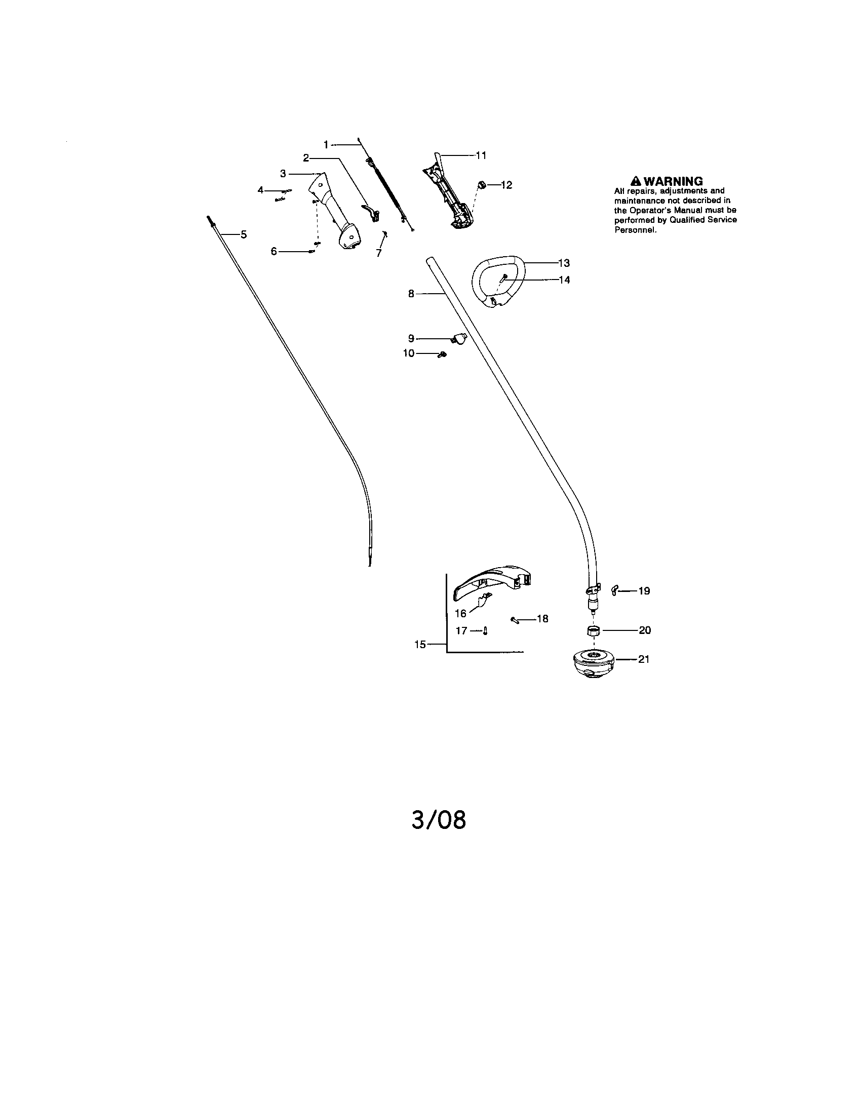 Driveshaft/handle/shield